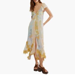 Free People Bali Aurora Flutter Sleeve Midi Dress
